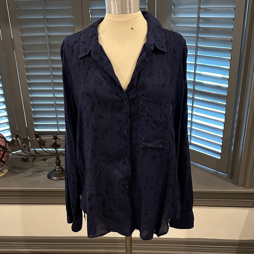 Bella Dahl Deep Blue Button Down Shirt